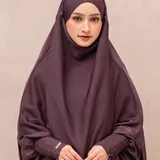 Saqqina Hijab - Aluna Abaya Set (Abaya Gamis Set Khimar Hilya Haji dan Umrah Bahan Andalusia / Anti Uv) Gamis Muslim Wanita Super Premium Quality thumbnail 4
