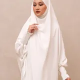 Saqqina Hijab - Khimar Hilya ( Jilbab Syari Khimar Haji dan Umrah Bahan Cordoba / Airflow Super Premium) - Anti Uv thumbnail 4