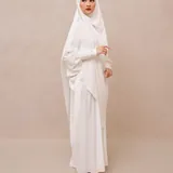 Saqqina Hijab - Aluna Abaya Set (Abaya Gamis Set Khimar Hilya Haji dan Umrah Bahan Andalusia / Anti Uv) Gamis Muslim Wanita Super Premium Quality thumbnail 9