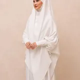 Saqqina Hijab - Aluna Abaya Set (Abaya Gamis Set Khimar Hilya Haji dan Umrah Bahan Andalusia / Anti Uv) Gamis Muslim Wanita Super Premium Quality thumbnail 8