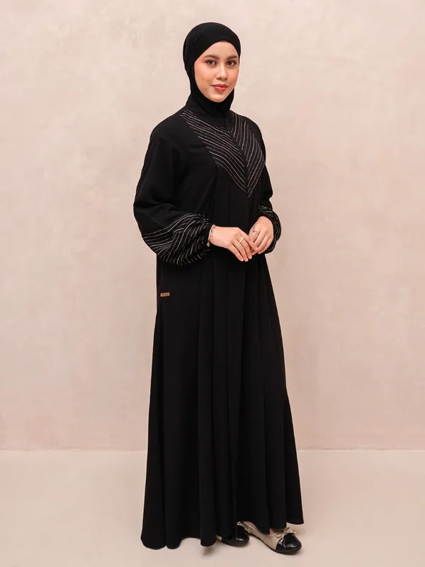 Saqqina Hijab - Rania Abaya (Abaya Dress Haji dan Umrah) Muslim Gamis Wanita Outer (Bahan Bonanza Super Premium / Anti Uv) — foto 1