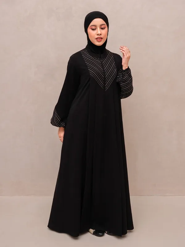 Saqqina Hijab - Rania Abaya (Abaya Dress Haji dan Umrah) Muslim Gamis Wanita Outer (Bahan Bonanza Super Premium / Anti Uv) — foto 3