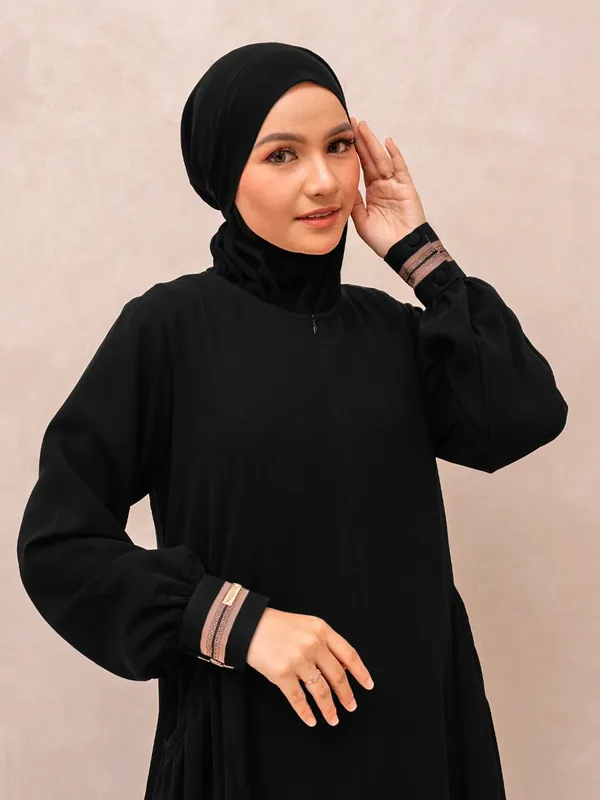 Saqqina Hijab - Zamira Abaya (Abaya Dress Haji dan Umrah) Muslim Gamis Wanita Outer (Bahan Bonanza Super Premium / Anti Uv) — foto 1