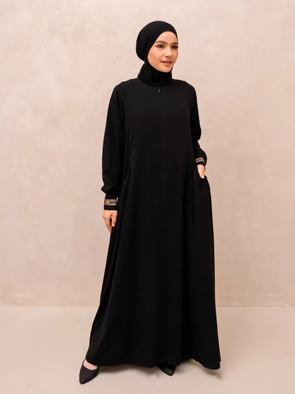 Saqqina Hijab - Zamira Abaya (Abaya Dress Haji dan Umrah) Muslim Gamis Wanita Outer (Bahan Bonanza Super Premium / Anti Uv) — foto 2