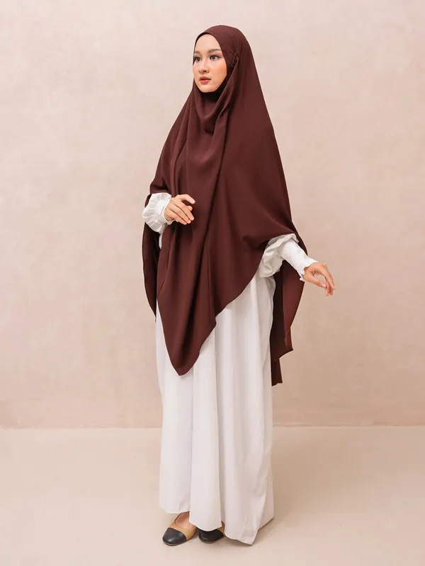 Saqqina Hijab - Elvara French Khimar ( Jilbab Syari Khimar Haji dan Umrah Bahan Cordoba / Airflow Super Premium) - Anti Uv — foto 6
