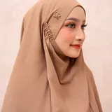 Saqqina Hijab - Elvara French Khimar ( Jilbab Syari Khimar Haji dan Umrah Bahan Cordoba / Airflow Super Premium) - Anti Uv thumbnail 1