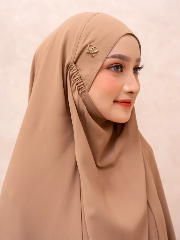 Saqqina Hijab - Elvara French Khimar ( Jilbab Syari Khimar Haji dan Umrah Bahan Cordoba / Airflow Super Premium) - Anti Uv — foto 1