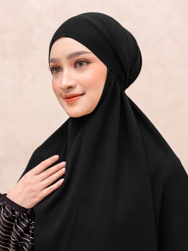 Saqqina Hijab - Khayra French Khimar ( Jilbab Syari Khimar Haji dan Umrah Bahan Bonanza / Airflow Super Premium) - Anti Uv — foto 2