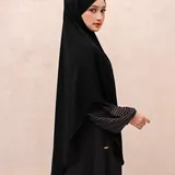 Saqqina Hijab - Khayra French Khimar ( Jilbab Syari Khimar Haji dan Umrah Bahan Bonanza / Airflow Super Premium) - Anti Uv thumbnail 4