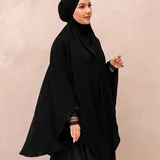 Saqqina Hijab - Nayara French Khimar ( Jilbab Syari Khimar Haji dan Umrah Bahan Bonanza / Airflow Super Premium) - Anti Uv thumbnail 1