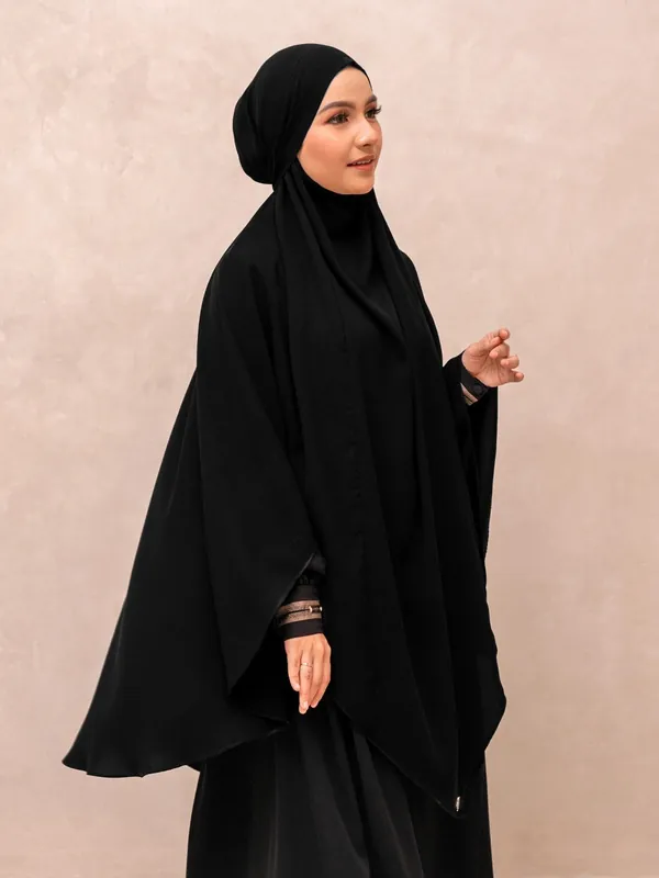 Saqqina Hijab - Nayara French Khimar ( Jilbab Syari Khimar Haji dan Umrah Bahan Bonanza / Airflow Super Premium) - Anti Uv — foto 1