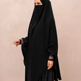Saqqina Hijab - Nayara French Khimar ( Jilbab Syari Khimar Haji dan Umrah Bahan Bonanza / Airflow Super Premium) - Anti Uv thumbnail 2