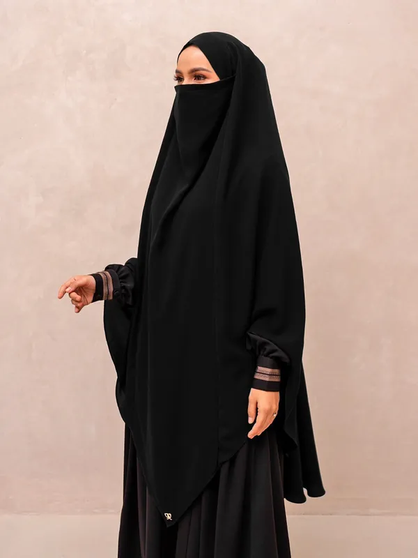 Saqqina Hijab - Nayara French Khimar ( Jilbab Syari Khimar Haji dan Umrah Bahan Bonanza / Airflow Super Premium) - Anti Uv — foto 2
