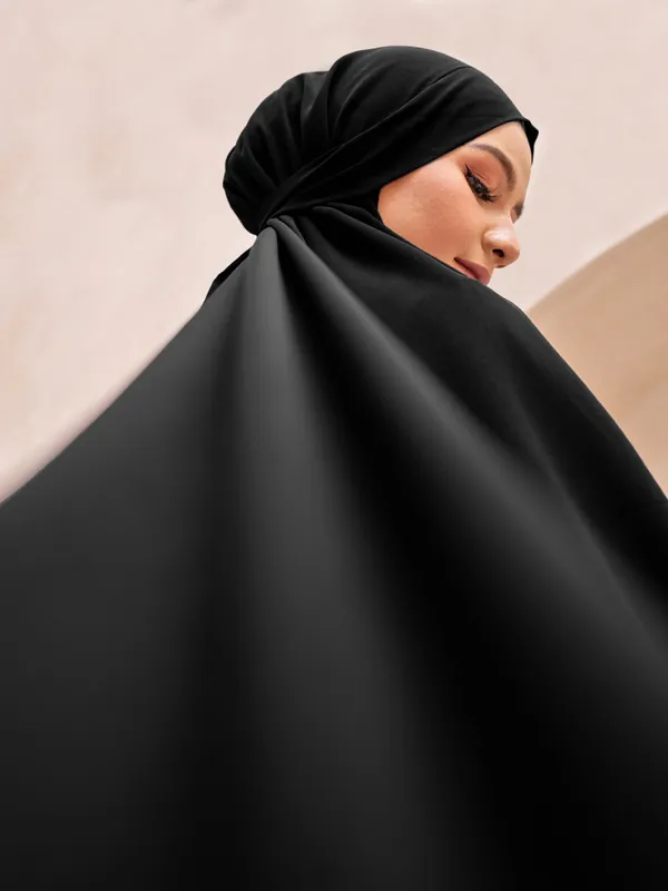 Saqqina Hijab - Nayara French Khimar ( Jilbab Syari Khimar Haji dan Umrah Bahan Bonanza / Airflow Super Premium) - Anti Uv — foto 3