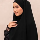 Saqqina Hijab - Nayara French Khimar ( Jilbab Syari Khimar Haji dan Umrah Bahan Bonanza / Airflow Super Premium) - Anti Uv thumbnail 4