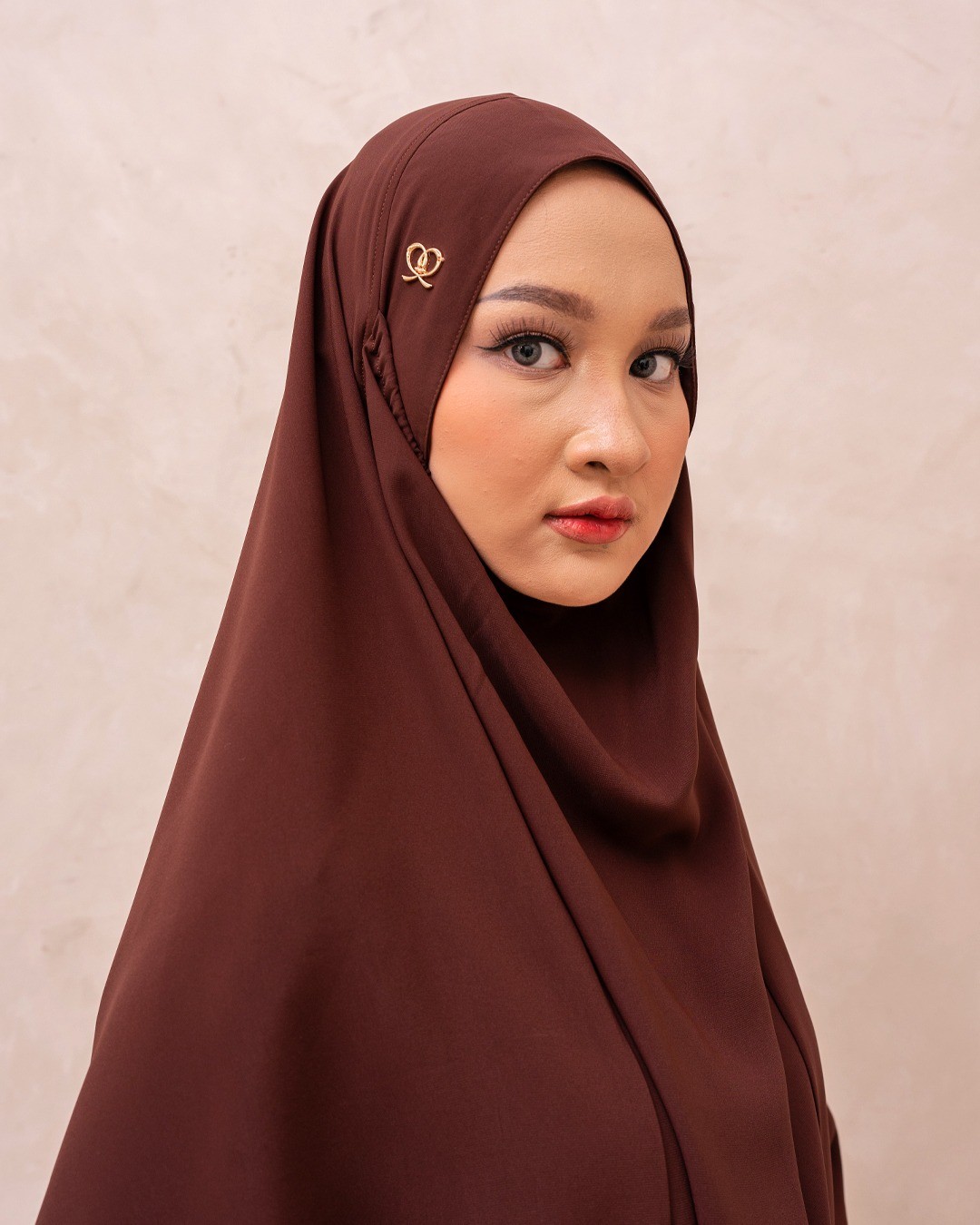 Saqqina Hijab - Elvara French Khimar ( Jilbab Syari Khimar Haji dan Umrah Bahan Cordoba / Airflow Super Premium) - Anti Uv - Coffee